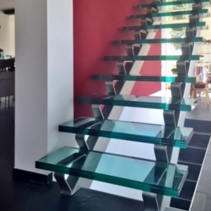 Trap Modern trapleuning glas glazen traptrede