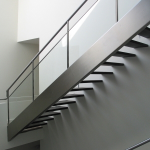 Trap Modern trapleuning hout RVS trap